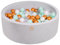 MEOWBABY Piscina de Bolas 90X30cm/200 Bolas ∅ 7Cm Piscina de Bolas Certificada para Niños Hecha en EU Gris Claro: Blanco/Dorado/Transparente/Menta