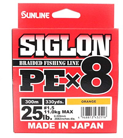 Sunline Erwachsene Siglon Braid Pe X8 Angelschnur Orange 0.209 Mm-11 Kg-300 Mt, 0.209MM-300MT-11KG