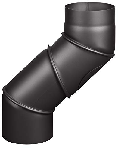 Rauchrohr Ø120mm Multibogen verstellbar 0-135° mit Tür schwarz metallic Ofenrohr Kaminrohr