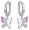 Schmetterling Creolen für Kinder und Damen - Silber, Durchmesser 14mm, Klappcreolen