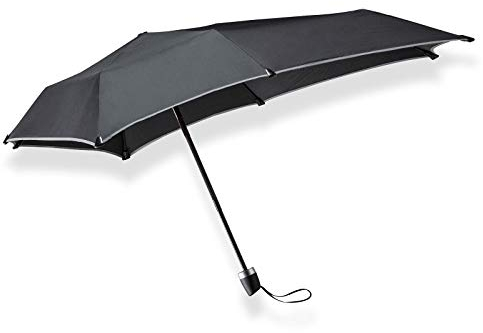 Senz Mini Regenschirm faltbar schwarz reflektierend schwarz reflektierend ONE SIZE, Schwarz reflektierend, ONE SIZE