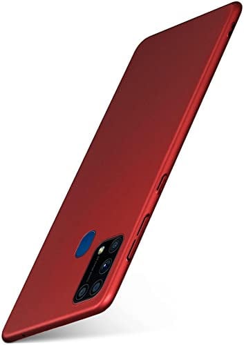 moex Alpha Case für Samsung Galaxy M31 Hülle Ultra Dünn, Schutzhülle mit erhöhtem Kameraschutz, Slim Cover Hardcase Backcover, Dünnste Handyhülle Minimalistisch, Matt Rot
