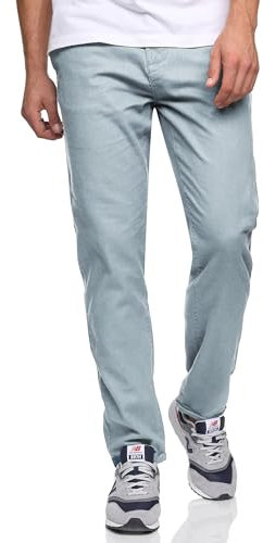 Indicode Herren Haverfield Stoffhose aus Leinen & Baumwolle | Herrenhose Freizeithose Männer Blue Wave, XXL
