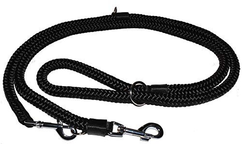 Freestyle Adjustable Lead Strong Police Style Double Dog Walker Coupler Dog Training Rope Lead Leash Multi Functional Adjustable (1.4, Black)