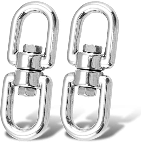 9Tong Edelstahlwirbel Augenring Stahl Hängende Wirbel Ösenhaken Doppelseitiges Drehgelenk Ösenhaken-Anschluss 10mm 500kg 2Stück