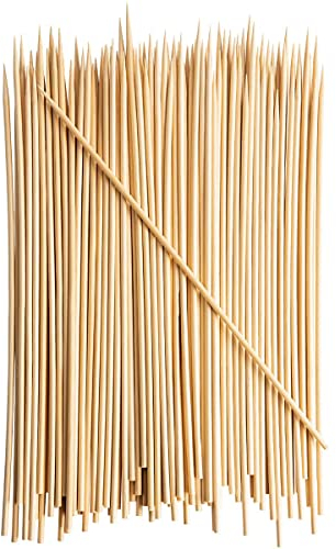 iPEAK Bamboo Skewers 12 inch Wooden Sticks Durable Natural Skewer for BBQ Chocolate Fountain Appetizer Kebab Cake Topper Fruits (Pack of 300)