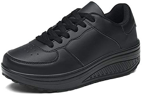 700-INK Donna Plateau Sneakers Scarpe Casual con Zeppa Scarpe da Passeggio Antiscivolo per Sport, Corsa, Outdoor Black 42