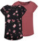 ONLY Tshirt Damen Regular Fit ONLVIC 2er Pack Rundhals Kurzarm Bluse Top Sommer Basic Muster Einfarbig Rose 42, Größe:42, Farbe:Rose Brown (15284243)