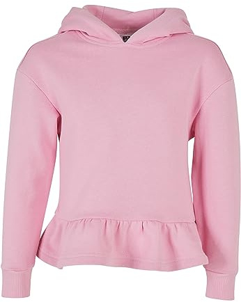 Urban Classics Mädchen Kapuzenpullover Girls Organic Volants Hoody girlypink 110/116