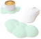 ZIYOU LANG Cloud Shape Design Mouse Pad and Cup Coaster Set Wrist Support Keyboard Wrist Rest Set Cute Mouse Computer Arm Rest Anti-Skid Base Support for Home Office/Computer/Laptop/Gaming/Mac-Green