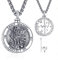 ADMETUS Heiliger Michael Urnenketten für Asche 925 Sterling Silber Rund Heiliger Michael Kette Urnen Kette für Asche Erzengel Michael Anhänge Schmuck für Herren