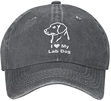 IUBBKI I Love My Lab Labradors Unisex Cowboyhut Baseball Caps Verstellbar Sport Golf Denim Casquette Cap Schwarz, Siehe Abbildung, L-3XL