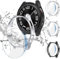 [3+3Pezzi] Kamita Custodia per Samsung Galaxy Watch 6 Classic 47mm, 3 Protezione Dello Schermo in Vetro Temperato e 3 PC Bumper Case Protettivo Cover per Galaxy Watch6 Classic (Chiaro+Nero+Argento)