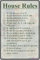 Retro Blechschild House Rules Lustiges Blechschild Höhle Bar Club Home Wandkunst Metall Blechschild 20,3 x 30,5 cm