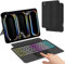 for iPad Pro 11 inch M4 2024 Detachable Keyboard Case : Precise Trackpad Magnetic Keyboard Case with Pencil Holder - 3 Zone 7 Colours Backlit Keyboard Cover for iPad Pro 11 2024 M4 | UK-Layout QWERTY