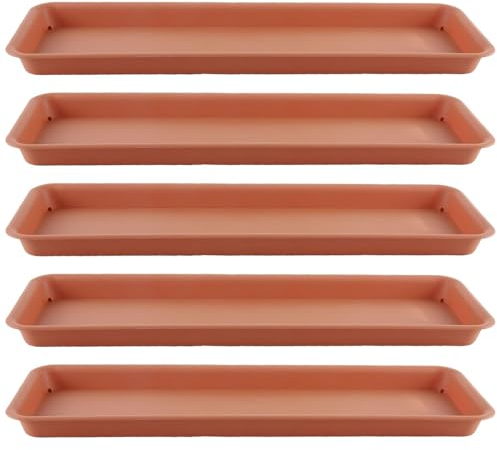 Gralara 5er Pack Pflanzenunterlagen für Den Innen Und Außenbereich Robuste Blumentopfunterlagen, Rot