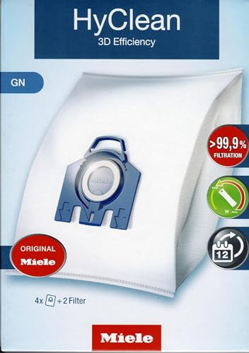 N2 ELECTROITALY per Miele GN HyClean 3D Efficiency - Sacchetti per aspirapolvere, in microfibra, colore: bianco