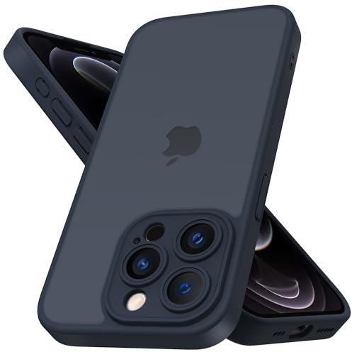 Mootobo für iPhone 12 Pro Hülle 6,1 Zoll, Militär-Schutz 360° Rundumschutz, mattierte durchscheinende Rückseite, Anti-Fingerabdruck-Schutz, schlanke stoßfeste Handyhülle für iPhone 12 Pro – Dunkelblau