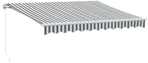 vidaXL Markise mit LED-Beleuchtung Manuell Anthrazit & Weiß 300x250 cm, Markisen, Markise ausfahrbar, Manuelle Markise, Markise einziehbar
