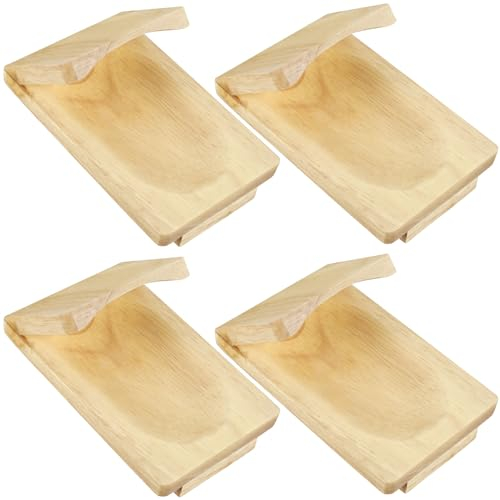 Foppla 4Pcs Oyster Shucking Clamp Solid Wood Oyster Holder Portable Oyster Shucker Tool Reusable Oyster Opener Tools for Oyster Shells Kitchen Home Outdoor Barbecue 13x8x5cm