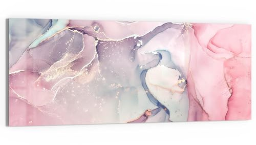 DEQORI Glasbild Echtglas | Motiv Elegante Farbströme | horizontal einteilig 150x60 cm | schöne Dekoration | Wandbild für Wohnzimmer, Schlafzimmer, Flur & Küche | moderne Wanddeko