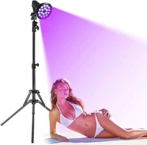 Ibtyzo Gesichtsbräuner Solarium für Zuhause Bräunungslampe - 54W Gesichtssolarium für Zuhause Bräunungslampen für Gesicht und Körper Gesichtsbräuner Gerät mit Verstellbarer Halterung und Schutzbrille