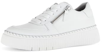 Gabor Damen Low-Top Sneaker, Frauen Halbschuhe,Best Fitting,Freizeit,sportlich,straßenschuhe,Strassenschuhe,Weiss (Silber),39 EU / 6 UK