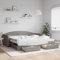 Hommdiy Tagesbett,Ausziehbar Schlafsofa Bett Bettgestell Bettsofa Gästebett Jugendbett mit Lattenrosten Einzelbett/Doppelbett,Taupe 100x200 cm Stoff mit Bettkasten & Schublade & Matratze