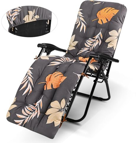 Zyncove Liegestuhl Auflage, Lange Liegenauflage170x53 cm, Tragbarel Auflage für Gartenliegen, Ersatz-Schaukstuhl Bank und Liegestuhl (Herbstfallende Blätter)