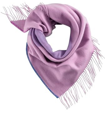CODELLO Lila Schal mit Fransen, 100% Wolle, 180 x 70 cm