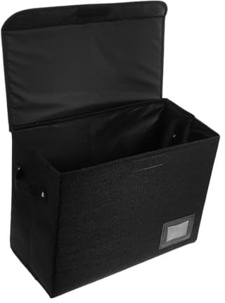 HOODANCOS Comic Book Organizer Storage Box Collapsible Design for Comics Clothes Essentials Heavy Duty Black Case with Reinforced Bottom for Sturdy Protection