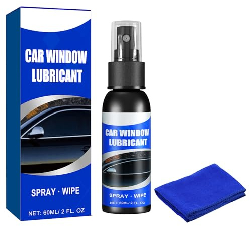 Mnozreo Schmiermittel für Autofenster,Autofenster-Schmiermittel,Schmiermittel für Fenster,Multifunktionale Schmierung für Gummistreifen,Mehrzweck-Fensterschienen-Schmierspray,60ML,1PC