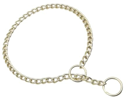 Hicost Schwerketten-Hundehalsband, verstellbar, wetterfest, Stahllegierung, Halskette für kleine, mittelgroße und große Hunde (XS, Gold)