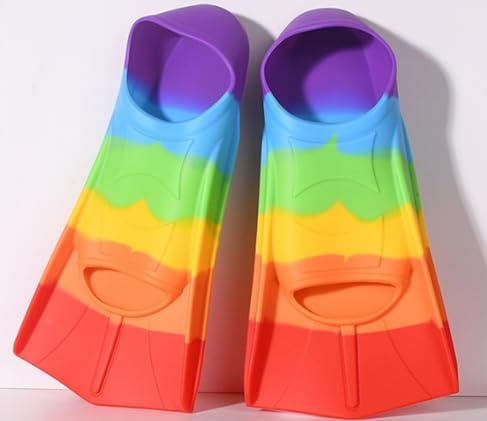 Palmes de natation pour enfants - palmes de plongée en silicone courtes, Palmes courtes pour enfants, Palmes d'entraînement courtes Palmes pour enfants, Palmes courtes pour garçons et filles XS(30-32)