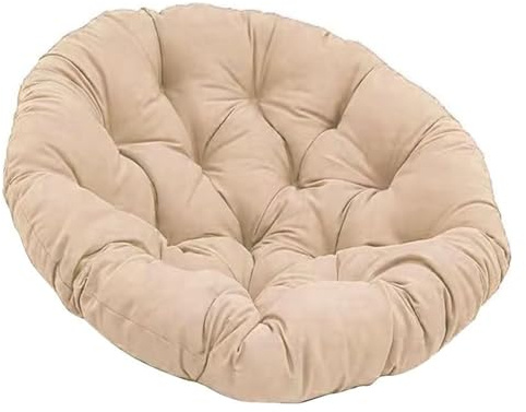 Egg Chair Ersatzkissen, wasserdicht, Hängesessel, Khaki, Outdoor-Kissen und Kieselsteine, 60 x 60 cm, bequem und langlebig, für Terrasse oder Garten