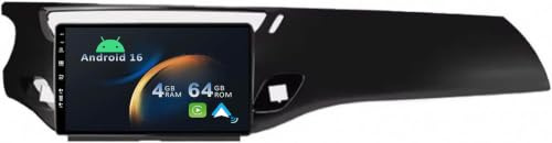 YUNTX [4+64G] Android 16 Autoradio con Citroen C3 DS3 2010-2016-[Incorporado CarPlay/Android Auto/GPS Navi/Bluetooth 5.0/Control del Volante/MirrorLink]-IPS 9 Pantalla