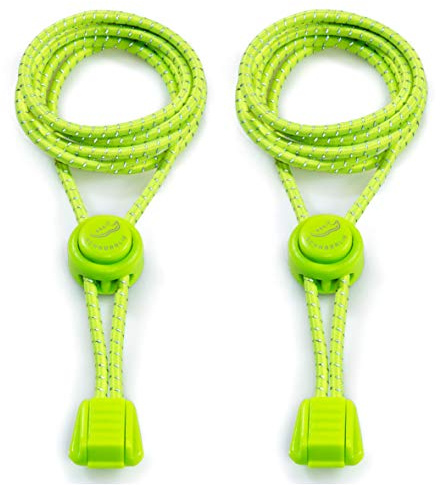 SCHNÜRRLIE Schnürsenkel - elastische Schnürbänder ohne Schuhe Binden - Laces rund flach mit Schnellverschluss für Kinder Erwachsene - 100 cm