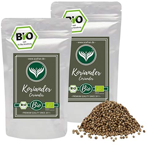 Azafran BIO Koriander-Samen ganz Koriander Saat (Körner) 500g