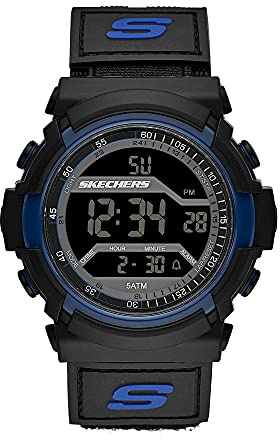 Skechers Uhr für Männer, Digitales Uhrwerk mit Nylonarmband
