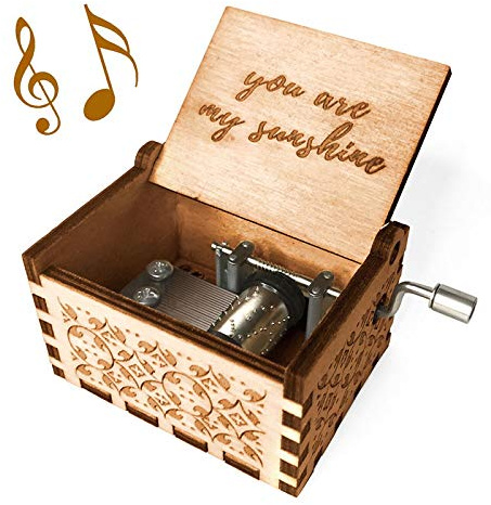 Ucuber You are My Sunshine Spieluhr – Holz-Lasergravur, Vintage-Stil, niedliches Geschenk für Ehefrau, Sohn, Tochter, Vater, Mutter, Freundin, Hochzeit, Jahrestag, Weihnachten, Valentinstag