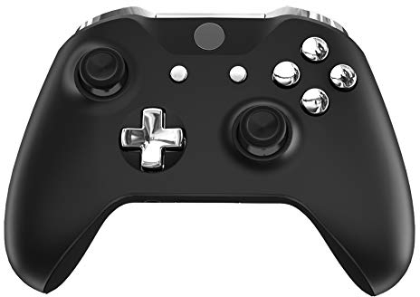 eXtremeRate Boutons de Remplacement Complet pour Xbox One S/X Manette, Trigger LB RB LT RT Bumpers D-Pad ABXY Start Back Sync Buttons Customisé pour Xbox One S/X Manette Modèle 1708, Argenté Chromé