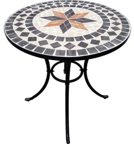 Viridex Mosaik-Tisch Capri Domus 60 cm Fuß aus lackiertem Stahl