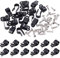 Swpeet 120 Stück schwarze 1/2 Zoll Nylon Kunststoff R-Type Kabelklemmen Klemm-Kit Nylon Schraubmontage Schnurbefestigungsclips mit 120 Stück Schrauben für Drahtmanagement (1/2 Zoll, schwarz)