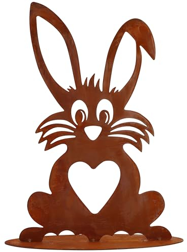 Rostikal Vintage Gartendeko Figur 40 cm Osterhase Rost Deko Frühjahr