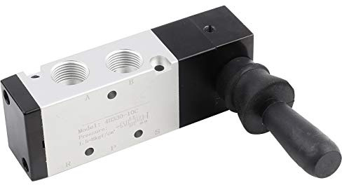 Pneumatisches manuelles Magnetventil Push-Pull-Schalter Steuerung 5-Port 3-Positionen & 0~0.8 MPa Pneumatischer Zylinder/Peep Ventil mit manuellem Gewindeluft Joystick(4H330-10)