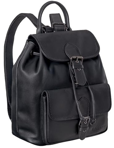 STILORD Damen-Rucksack aus Leder schwarz - Cityrucksack 13 Zoll - Vintage Backpack Frauen-Rucksack für Arbeit, Reisen, Shopping & mehr 'Destiny'