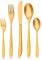 Matt Gold Besteck Set, Bettlife 30-teilig Besteckset für 6 Personen mit Messer/Gabel/Löffel, Edelstahl Essbesteck, Menübesteck Tafelbesteck Set, Spülmaschinenfest