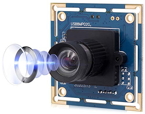 Svpro Module de caméra USB 8 MP, FHD 1080P Caméra USB 1/3,2 CMOS IMX179 Mini UVC USB2.0 Carte webcam avec câble de 1 m, Plug and Play pour Windows, Linux, Android, Mac OS, caméra à 75 degrés sans