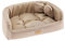 Ferplast Gepolsterte Hundebett HARRIS 80, Waschbar, mit Kissen, Tweed und Samt, Beige