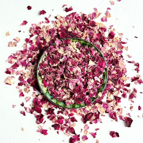 Edible Flower Petals - 50g - Blend of Natural Dried Pink & Red Rose - Certified Food Grade (110)